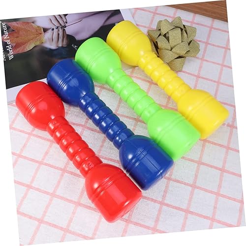 Miniatura 5 de CLISPEED 16 piezas de 4 colores adecuados + mancuernas amarillas lisas de plástico rojo + ejercicio primario de jardín de infancia seguro verde +