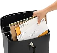 Vista 3 de Architectural Mailboxes Princeton™ Locking, Wall-Mounted Mailbox for Outside, Metal Galvanized Steel Medium Mail Box with Lock and Key Drop Box