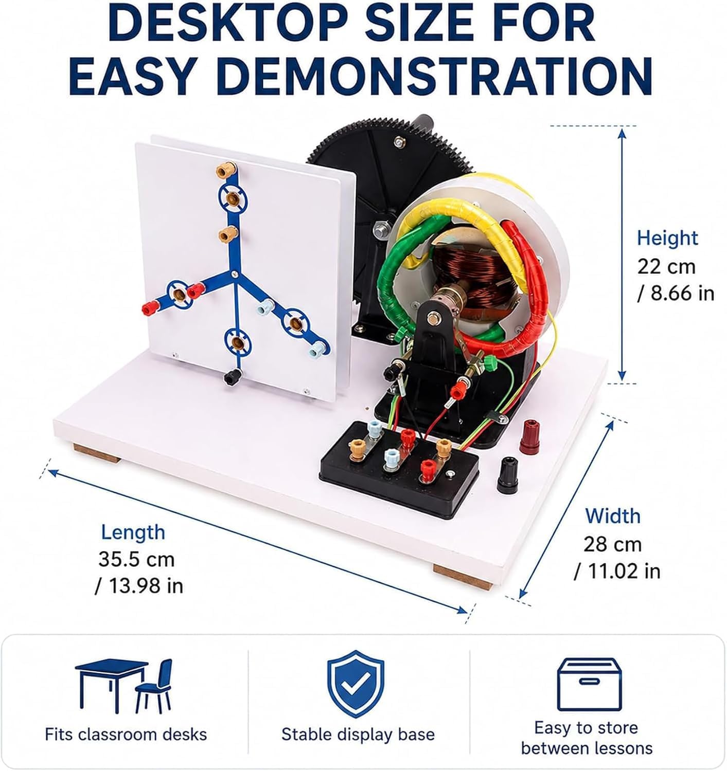 Generador Trifásico De Ca/CC, Modelo De Generador Eléctrico con Manivela, Kit De Experimentos De Física, Material Didáctico para Demostraciones En El Aula, Aprendizaje De Electricidad DIY.