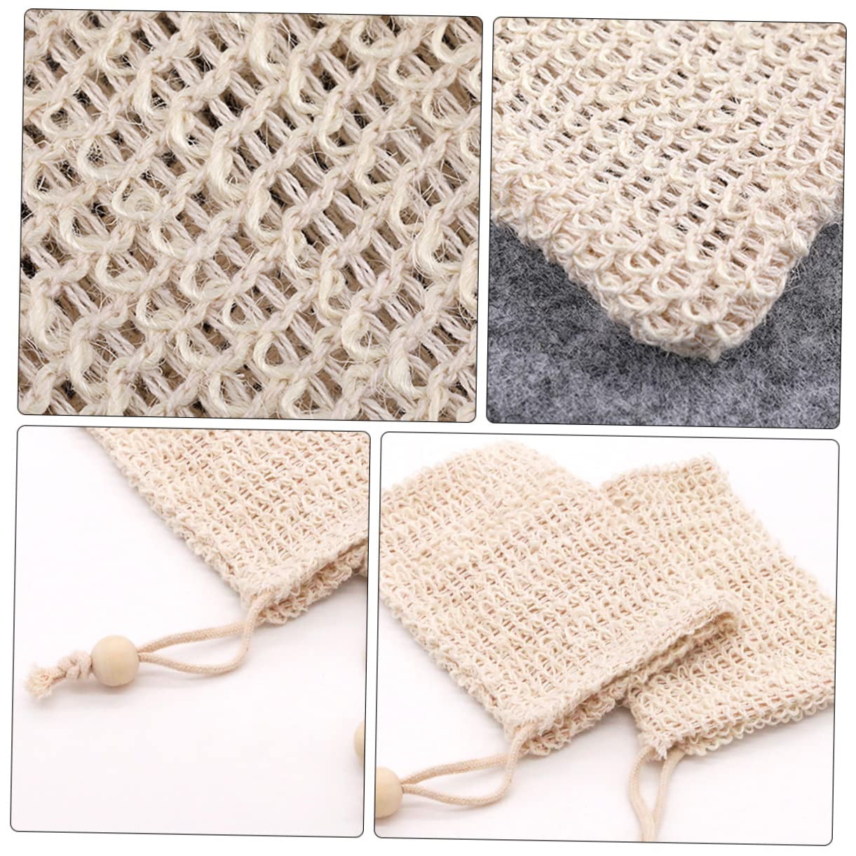 Ipetboom 20pcs Cotton Mesh Soap Bag Exfoliating Pouch for Face Body Drawstring Closure Quick Dry Skin-friendly Storage