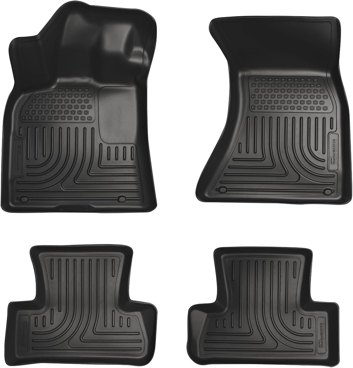 Alfombrillas Weatherbeater | Se adapta a Chrysler 300 y Dodge Charger 2011-2024 (solo tracción trasera) | Fila delantera y segunda fila, 4 piezas, negro - 98081