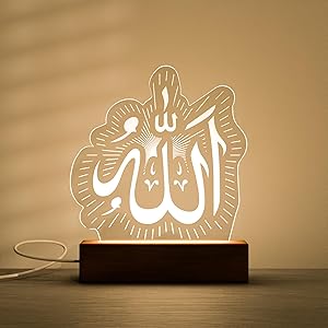 مصباح ليلي LED من الأكريليك من Galadune، هدية العيد الإسلامي، هدية رمضان، هدية إسلامية، هدية عيد ميلاد، زينة للعطلات، من