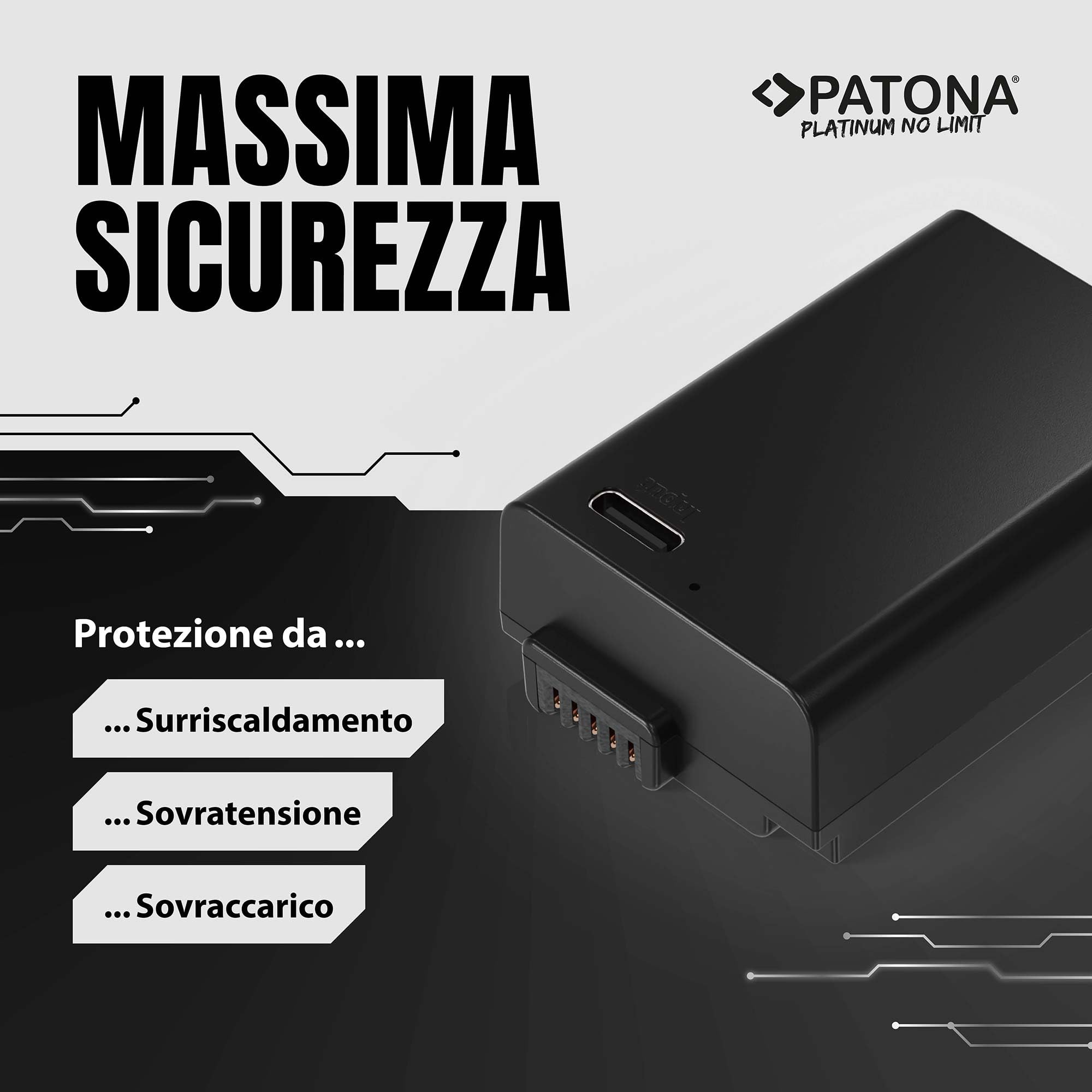 PATONA USB-C Platinum Batteria per Nikon EN-EL25, EN-EL25a 1250mAh | Batteria per Z30 Z50 II Z50II Z FC ZFC, 100% identica all'originale, con protezione da sovraccarica e cortocircuito