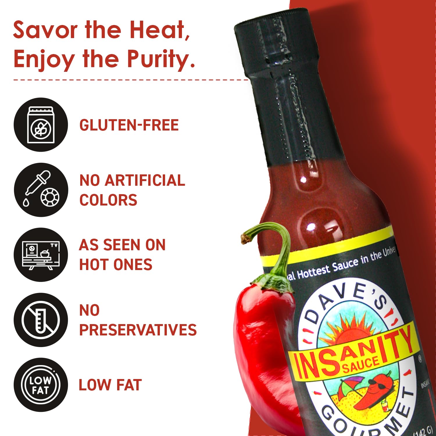 Dave's Gourmet Super Spicy Hot Sauce Variety 3 Pack - Includes Original Insanity, Ghost Pepper Naga Jolokia, and Carolina Reaper - Hot Sauce Set - Spicy Sauce for Burgers, Wings, Tacos - 5oz Bottles