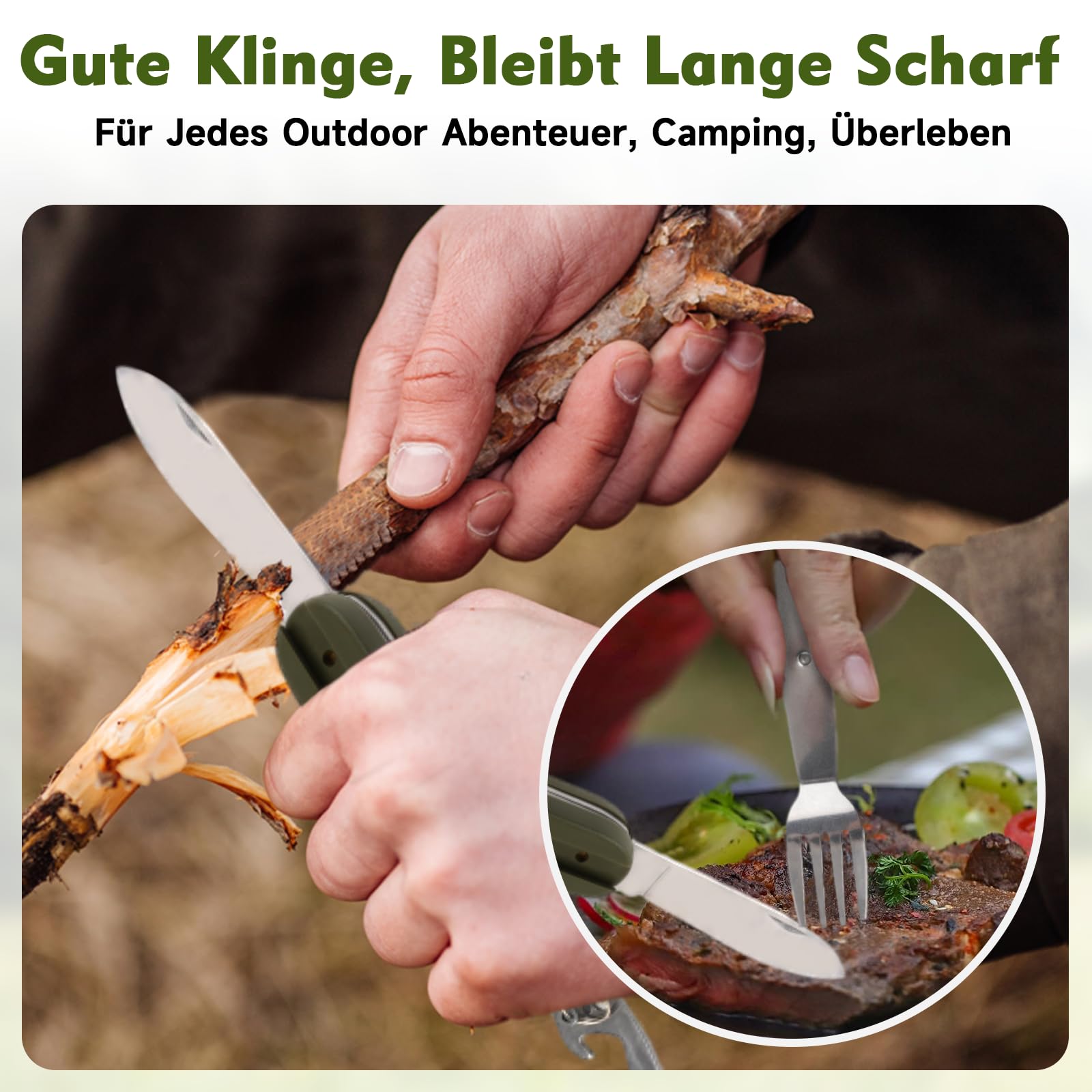 Set Posate Pieghevoli 7 In 1 Inox - Per Campeggio, Viaggi E Picnic - Foto 3