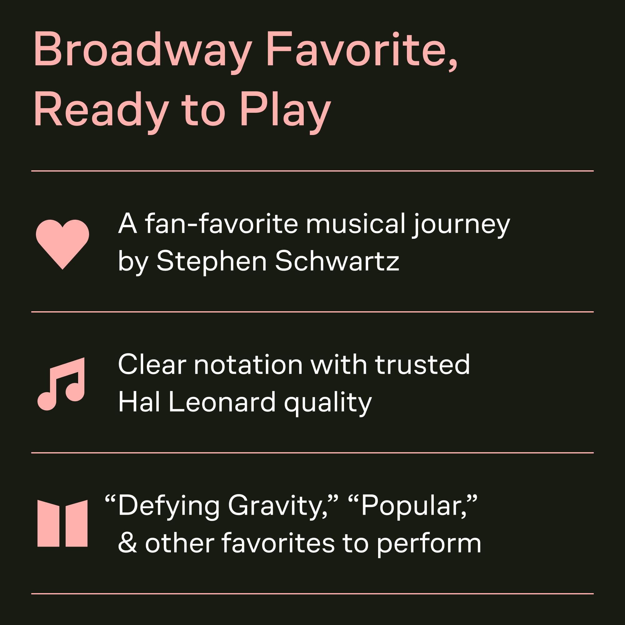 Wicked Piano Vocal Movie Edition Stephen Schwartz | Mittelstufe Klavier Gesang Noten für Schüler Lehrer und Fans Songbook | Musical Theatre Repertoire ... Selections (Melody in the Piano Part