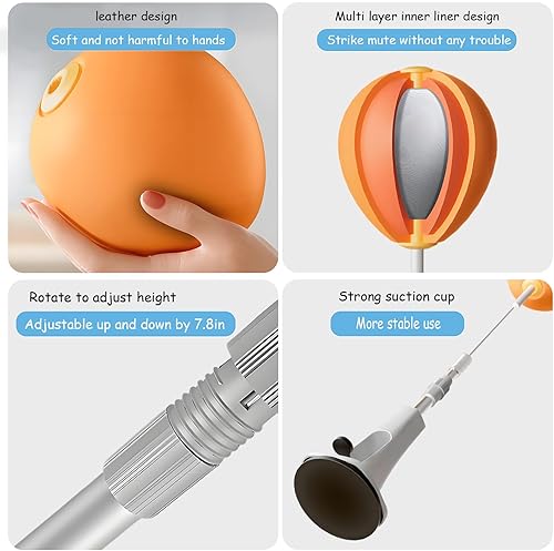 Miniatura 3 de Bolsa de boxeo con soporte, bolsa de boxeo para adolescentes y adultos, pelota de boxeo ajustable con base de ventosa, adecuada para fitness,