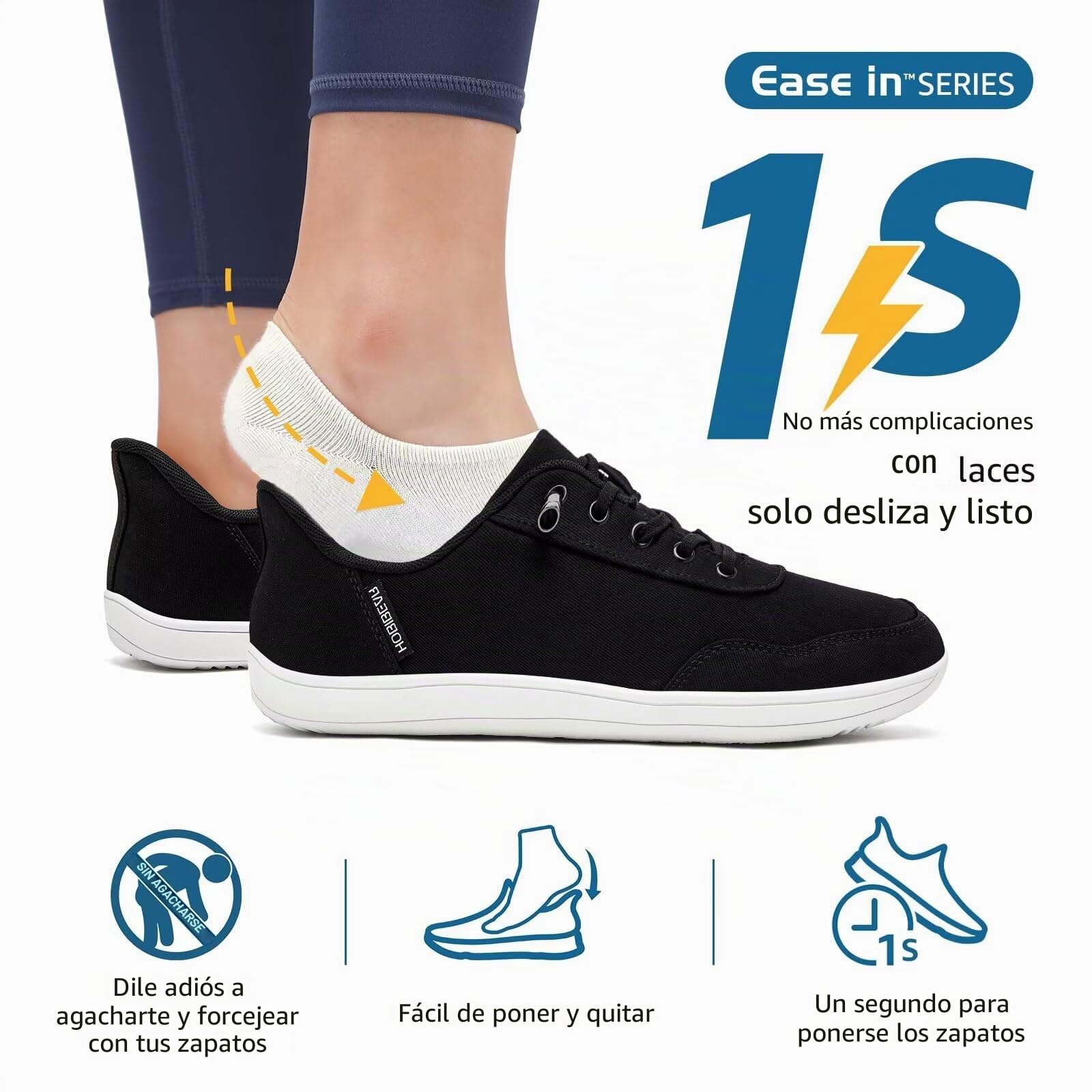 HOBIBEAR Zapatillas Minimalistas Descalzas con Manos Libres para Hombre y Mujer | Caída Cero | Zapatillas de Deporte de Moda de Ancho Amplio