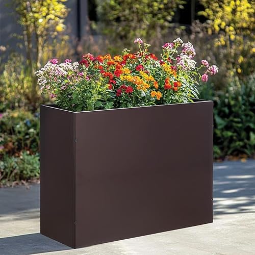 Miniatura 4 de BAYN Jardinera Rectangular de Metal Maceteros Altos para Plantas de Exterior Moderno Resistente con Agujeros de Drenaje para Exterior Interior Patio