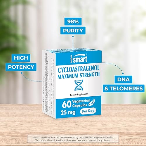 Miniatura 2 de Supersmart - Cycloastragenol Máxima Fuerza 98% 25 mg por día - Suplemento antienvejecimiento súper y natural - Ayuda a reparar el ADN y aumentar la