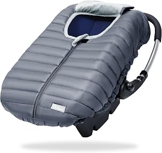 Orzbow Winter Car Seat Cover - Baby Car Seat Cocoon Cover for Boys & Girls, Warm Plush Carseat Canopy Cover to Protect Baby from Wind, Waterproof, Universal Fit for Infant Car Seat, Grey