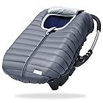 Orzbow Winter Car Seat Cover - Baby Car Seat Cocoon Cover for Boys & Girls, Warm Plush Carseat Canopy Cover to Protect Baby from Wind, Waterproof, Universal Fit for Infant Car Seat, Grey