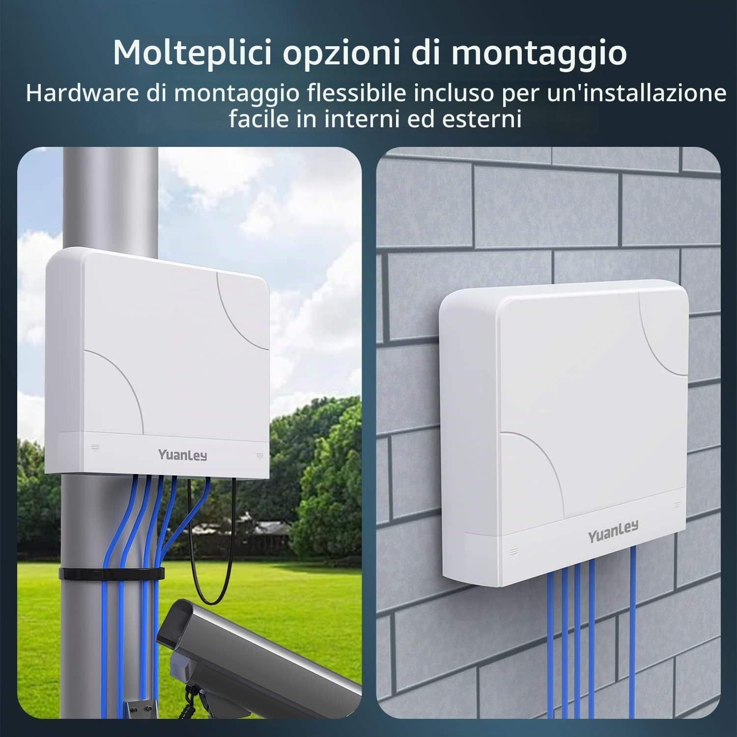 YuanLey Switch PoE a 8 Porte Gigabit Ethernet Impermeabile per Esterni Switch di Rete non Gestito 1000Mbps, Alimentazione Integrata da 120 W, Supporto IEEE802.3af/at e Plug & Play