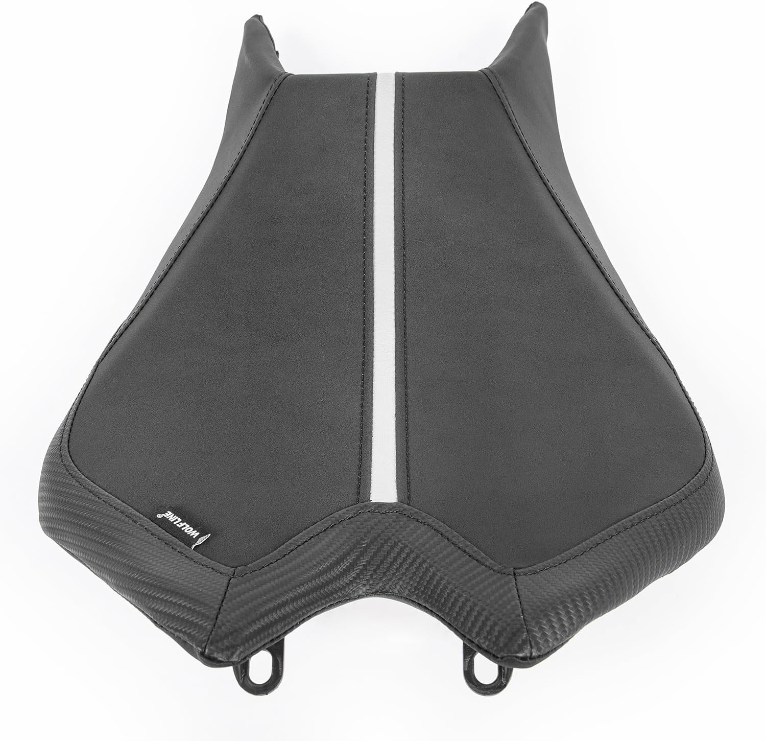 Motorcycle Leather Front Driver Saddle Seat Cushion Pad Set fit for RSV4 RSV 4 2021 2022 2023 2024 Pressure Relief Soft Rider Pillion, Black with Grey Stripe