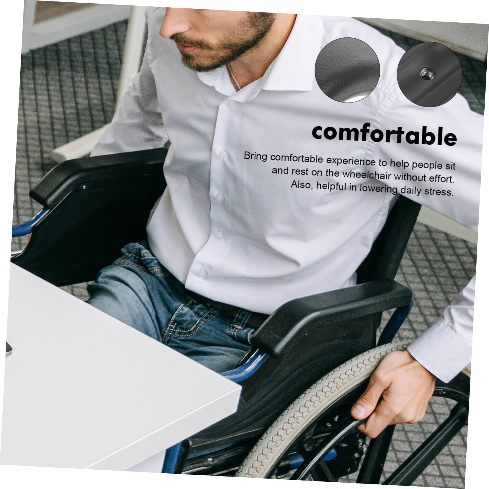 4 Paia Fodere Per Sedia Per Bracciolo Iii Anziano Riposa Riposo Gel Accessori Sostituzioni Braccioli Sostituzione Supporto Con Indietro Parti Plastica Black