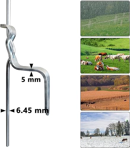 Miniatura 3 de ARIFARO Poste de valla de 41 pulgadas, poste de valla eléctrica, poste de valla de metal para el control de la mayoría de los animales, paquete de