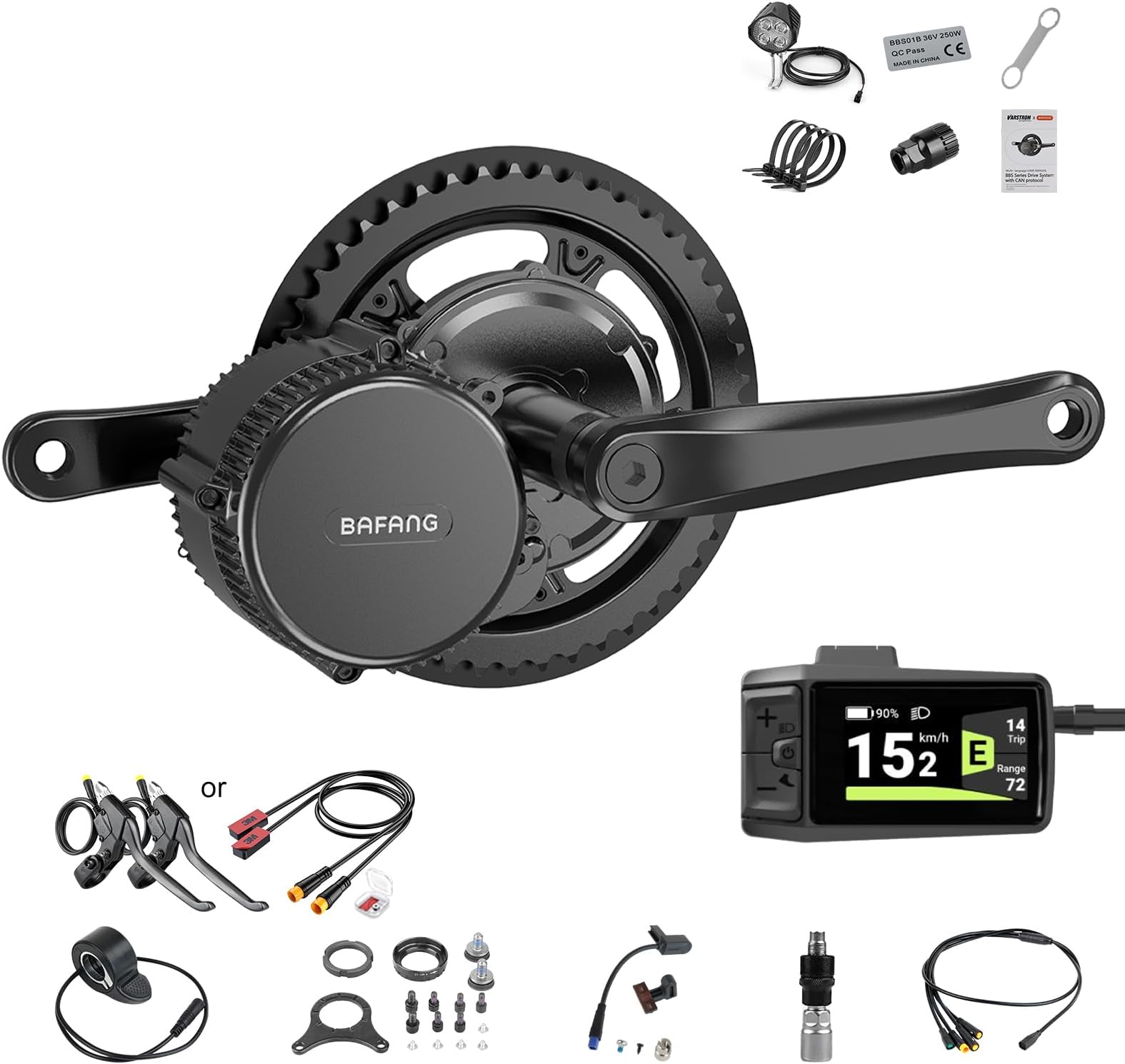BAFANG 750W Mid Drive Kit,Mid Drive Ebike Conversion Kit Brushless Upgraded Motor with DPC080 Digital Display and 44T Chainring for Commuter Bike,Recumbent Trike,Mountain Bike,Cargo Bike