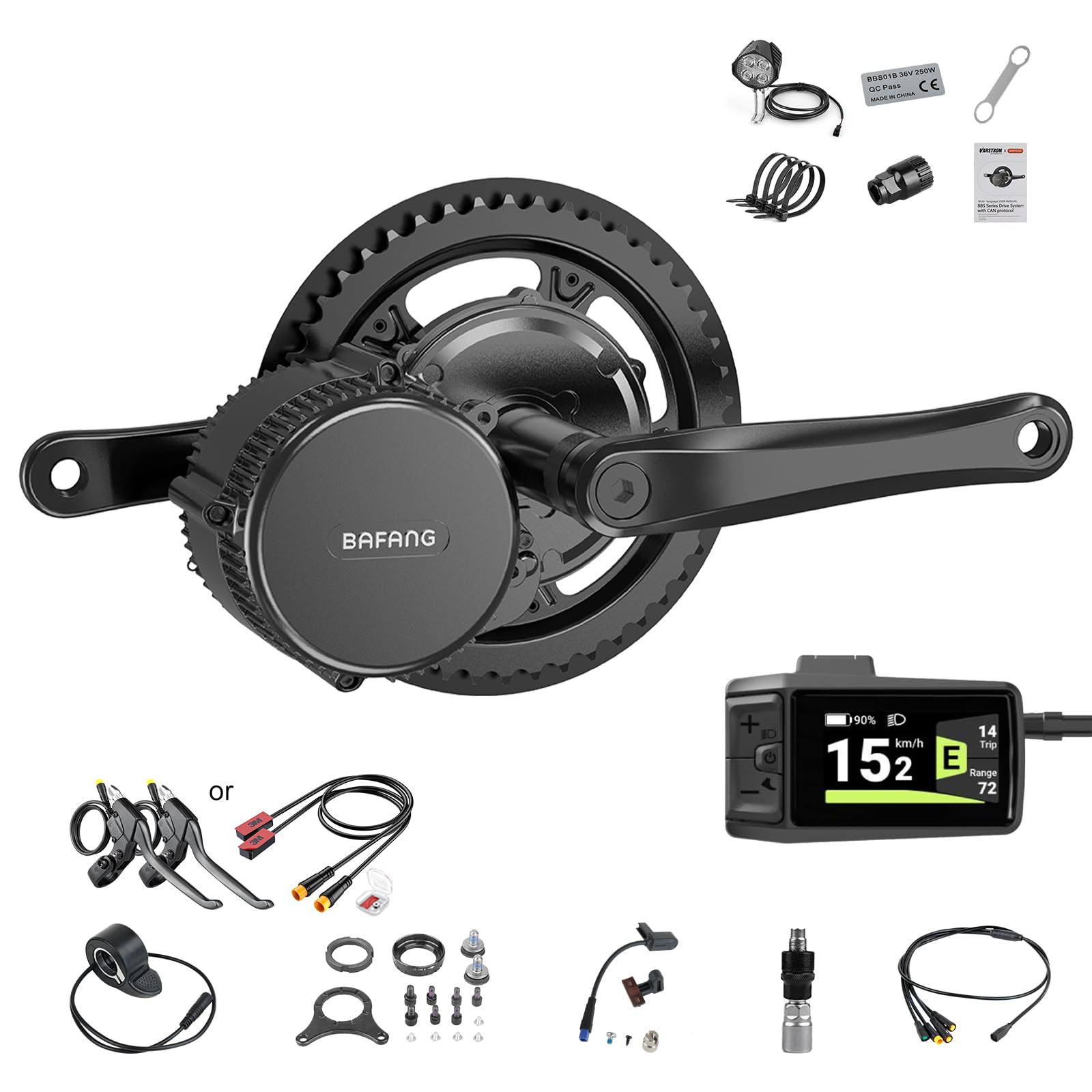 BAFANG 750W Mid Drive Kit,Mid Drive Ebike Conversion Kit Brushless Upgraded Motor with DPC080 Digital Display and 44T Chainring for Commuter Bike,Recumbent Trike,Mountain Bike,Cargo Bike