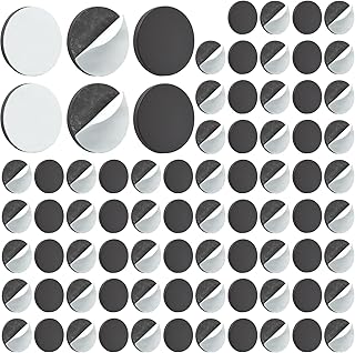 Magnetic Dots with Adhesive Backing, Strong Magnetic Circles Flat Rubber Magnet Squares, Sticky Magnet Dots for Most Surfaces, Refrigerator Whiteboard Dry Erase Board (20mm, Round, 80 pcs)