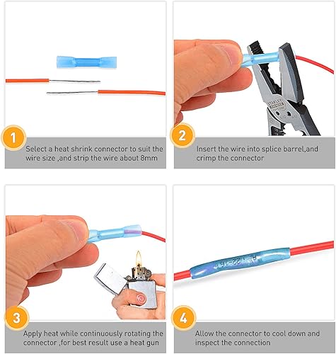 Miniatura 3 de 135pcs nilight termorretráctil conectores de alambreKit de terminales eléctricosMarina Automotive Crimp conector surtidoAnillo Tenedor gancho pala