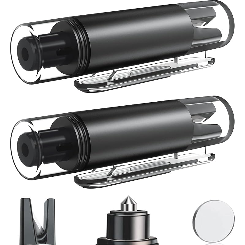 Kit com 2 ferramentas de emergência automotiva quebra-vidro e cortador de cinto inaepeak TH-172 preto