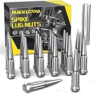 Vista 10 de MIKKUPPA Tuercas de llanta de rueda de 1/2-20, 20 tuercas negras de 1/2 x 20 pulgadas sólidas de 4.4 pulgadas de alto con 1 llave de enchufe