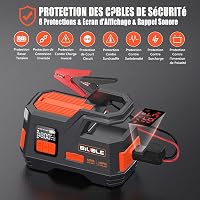 BIUBLE 4250A 12V autóindító booster és kompresszor 150 PSI, gyors gumifújó, power bank LED 400 lm, benzines és 10L dízel 7