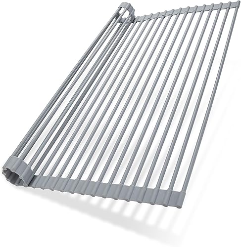 Vista 78 de Ohuhu Escurridor de platos sobre el fregadero, 17.6 pulgadas de ancho x 15.4 pulgadas de largo, organizador de fregadero de cocina, organizador