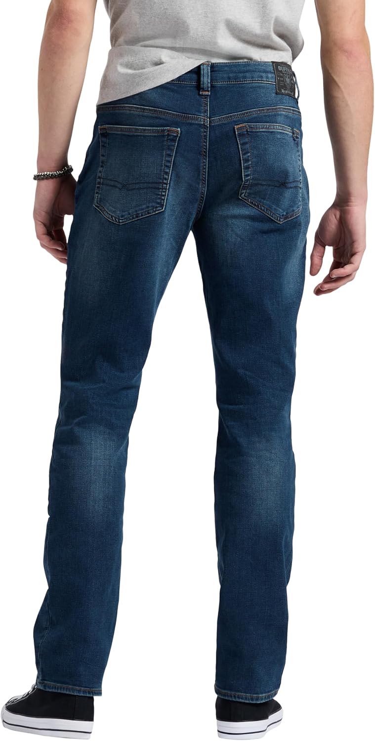 Buffalo David Bitton Men's Straight Six Jeans, Veined and Crinkled