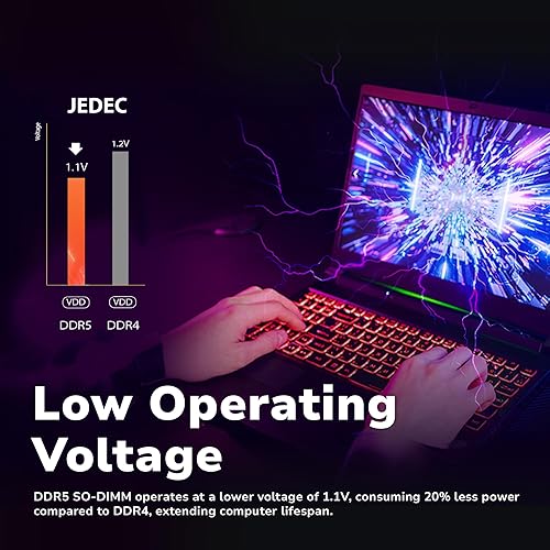 Miniatura 6 de DATO DDR5 SODIMM 64GB Kit 32GBx2 Laptop RAM 5600MHz PC5-44800 CL46 1.1V 262-Pin Non-ECC Unbuffered dimm, módulo de memoria portátil