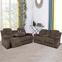 Vista 55 de A Ainehome Juego de muebles de sala de estar, juego de sofá reclinable, sofá de dos plazas para sala de estar, espacio pequeño, caravana, casa