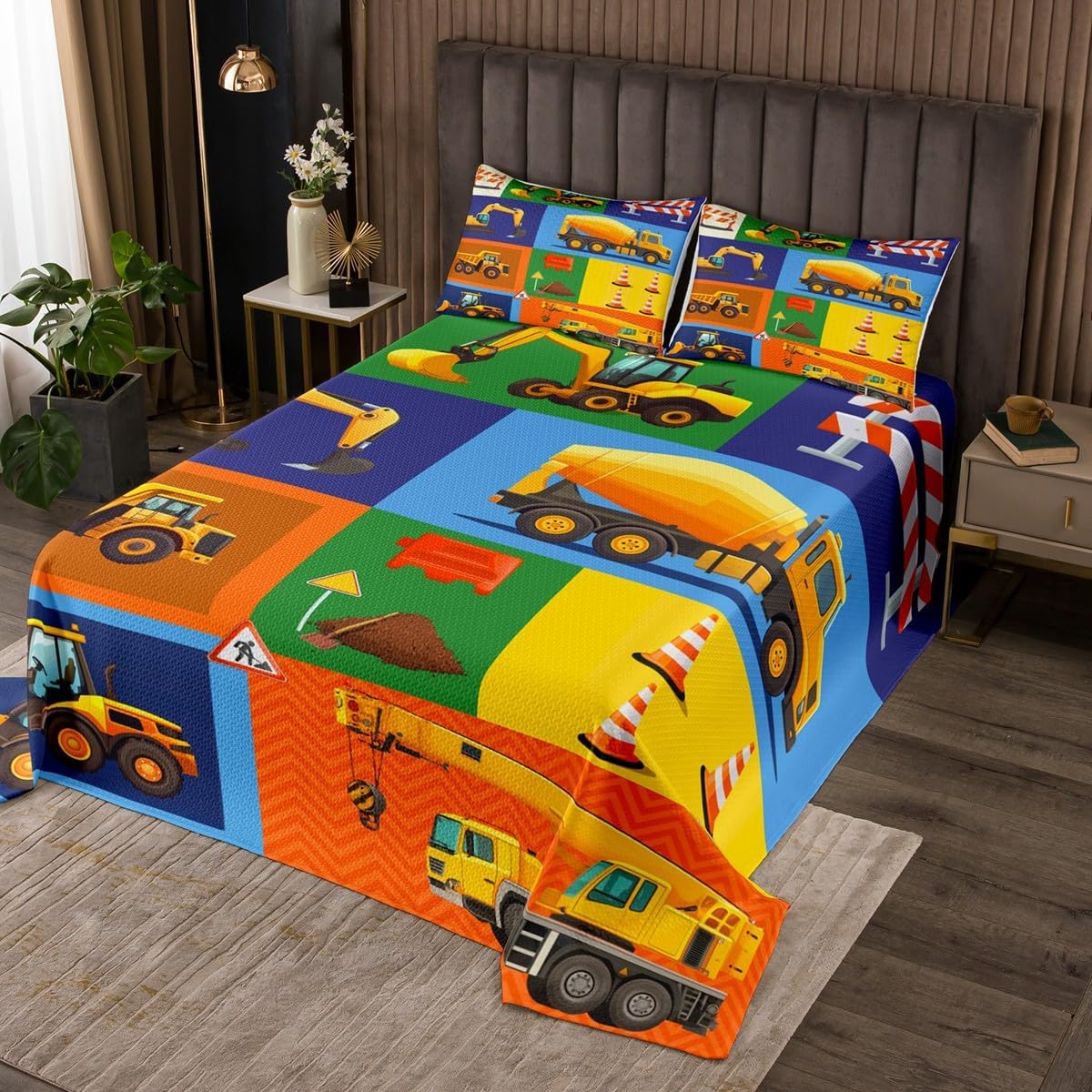 Homewish Vintage Cheer Beer Theme Bedspread Twin Size,70s Retro Yellow Green Style Comforter Set Beer Festival Bedding Set 2pcs Kids Teens Men Boys Room Decor Cheer Quotes Quilt Set,1 Pillowcase