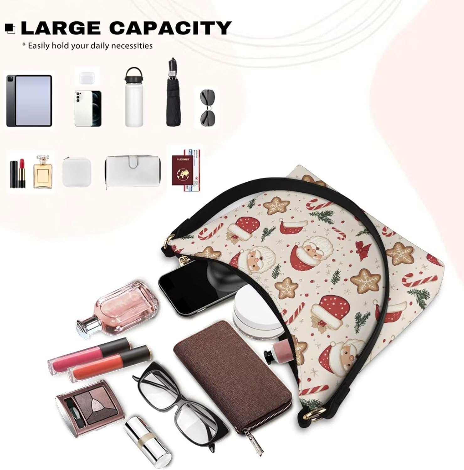 Clutch Tote Handbags Leather Shoulder Purses for Women Lady Crescent Underarm Purse with Inner Pocket - Image 5