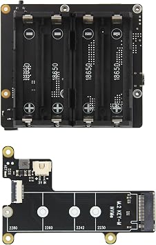 Geekworm X1202 4-Cell 5V UPS Shiled+X1001 PCIe to M.2 Key-M NVMe SSD PIP TOP for Raspberry Pi 5| Max 5.1V 5A Output|Wide 6-18V Input|Auto Power On|Safe Shutdown|Power Loss Detection