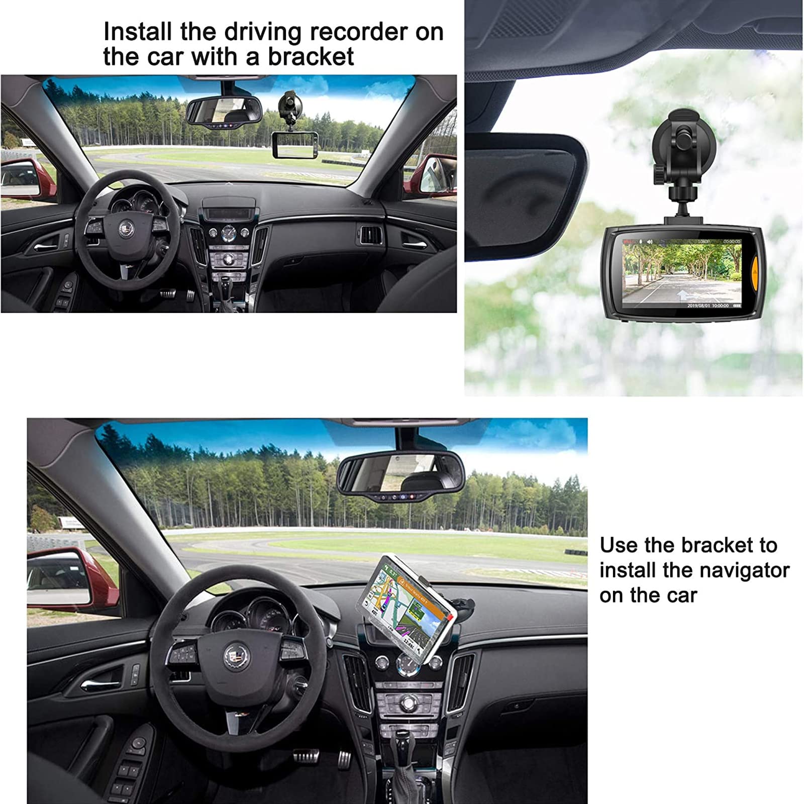 Supporto A Ventosa Universale Per Dash Cam GS8000L E Altri DVR – Attacco Per Parabrezza Regolabile E Angolazione Modificabile, Colore Nero