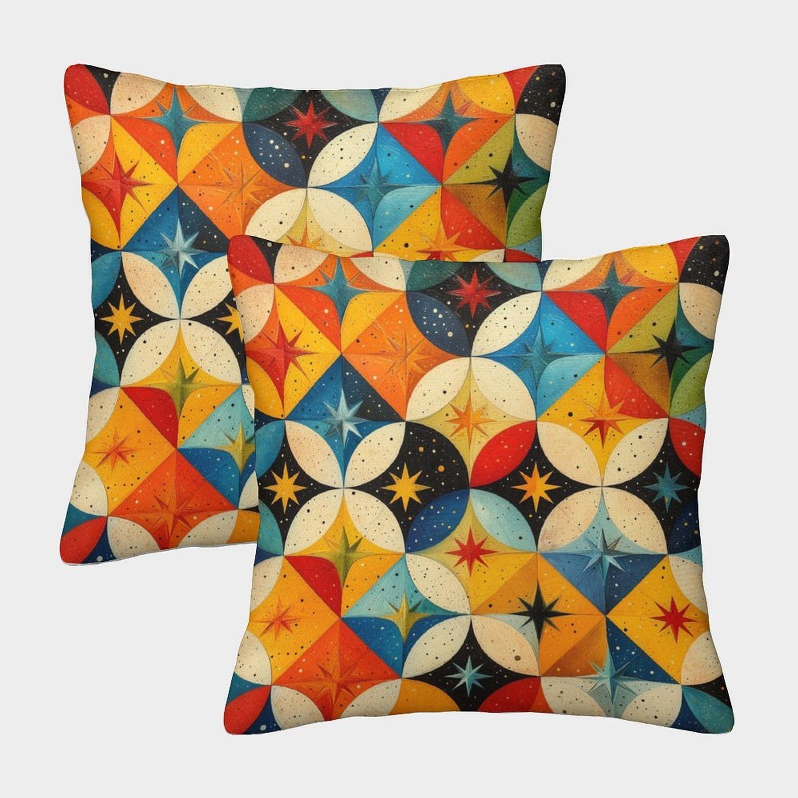 kaiyun 2 Pack Stars, Abstract Pattern Pillow Case Home Decoration Sofa Cushion Cover 45x45cm