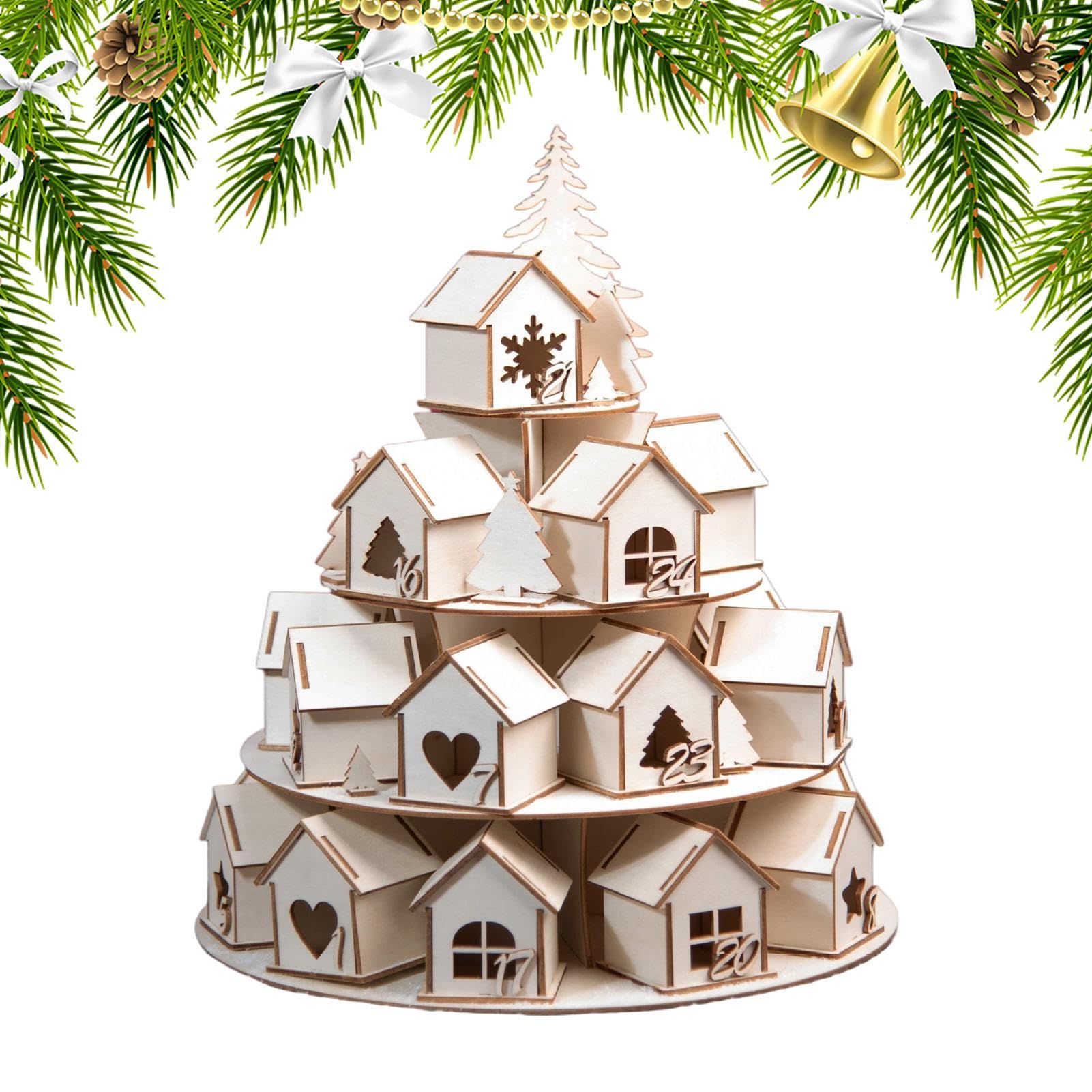 Leeres Weihnachts-Countdown-Kalender-Haus Dekoration Für Advent Partys Und | 24 Tage Adventskalender Haus Für Kinder Mädchen Frauen Männer