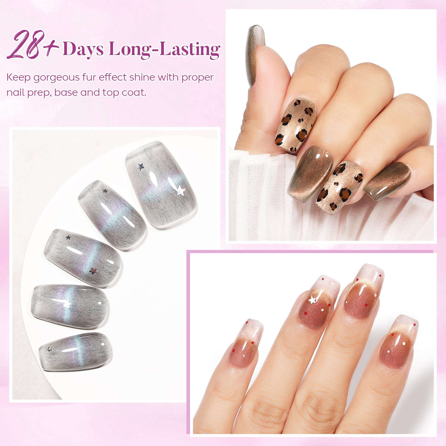 Nicedeco Fluffy Cat Eye Gel Nail Polish with Magnet, 15ml Glitter Holographic UV Gel Polish, Reflective Crystal Liquid Effect, Long Lasting for Salon & DIY-650 image 5