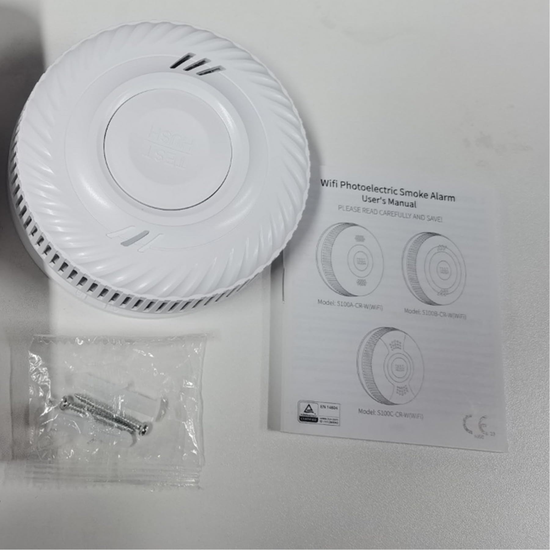 Rilevatore di Fumo Wi-Fi intelligente con 10 Anni Batteria, Allarme Antincendio Rilevatore Fumo con fotoelettrico, certificato secondo la norma EN14604, compatibile con l'app Tuya/Smart Life