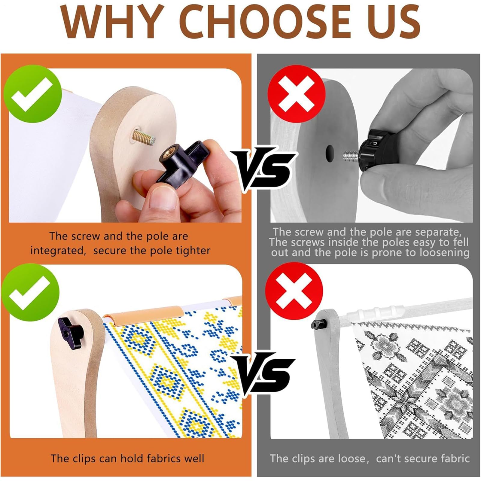 Stojaki Hafciarskie Do Prac Ręcznych Przybory Krawieckie Meble Do Szycia | Regulowany Drewniany Tamborek Rama Do Pikowania Domowego, Rękodzieła, Podróży, Gobelinów, Stołów,