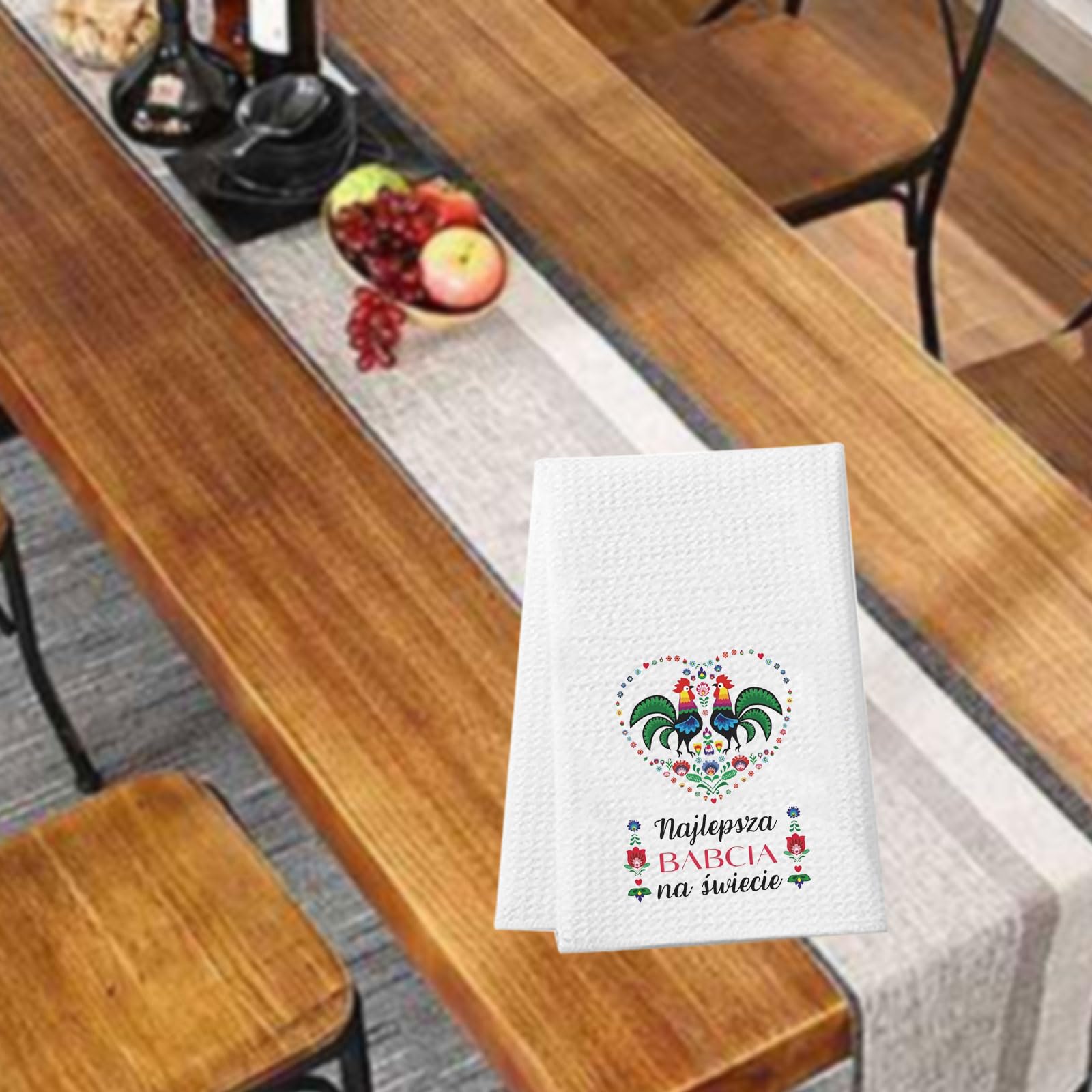 WCGXKO Polish Grandma Gift Babcia Gift Babcia Retirement Gift Najlepsza Babcia Kitchen Towel Grandmother Gift (Naj Towel)
