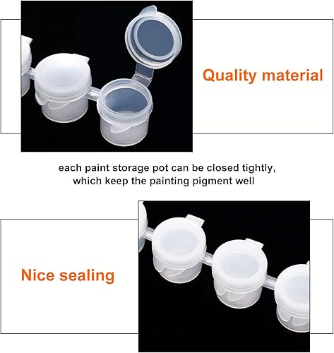 Miniatura 7 de Zonon 80 tiras de 480 macetas vacías de pintura para almacenamiento de tiras con tapa, macetas transparentes para aulas, escuelas, suministros