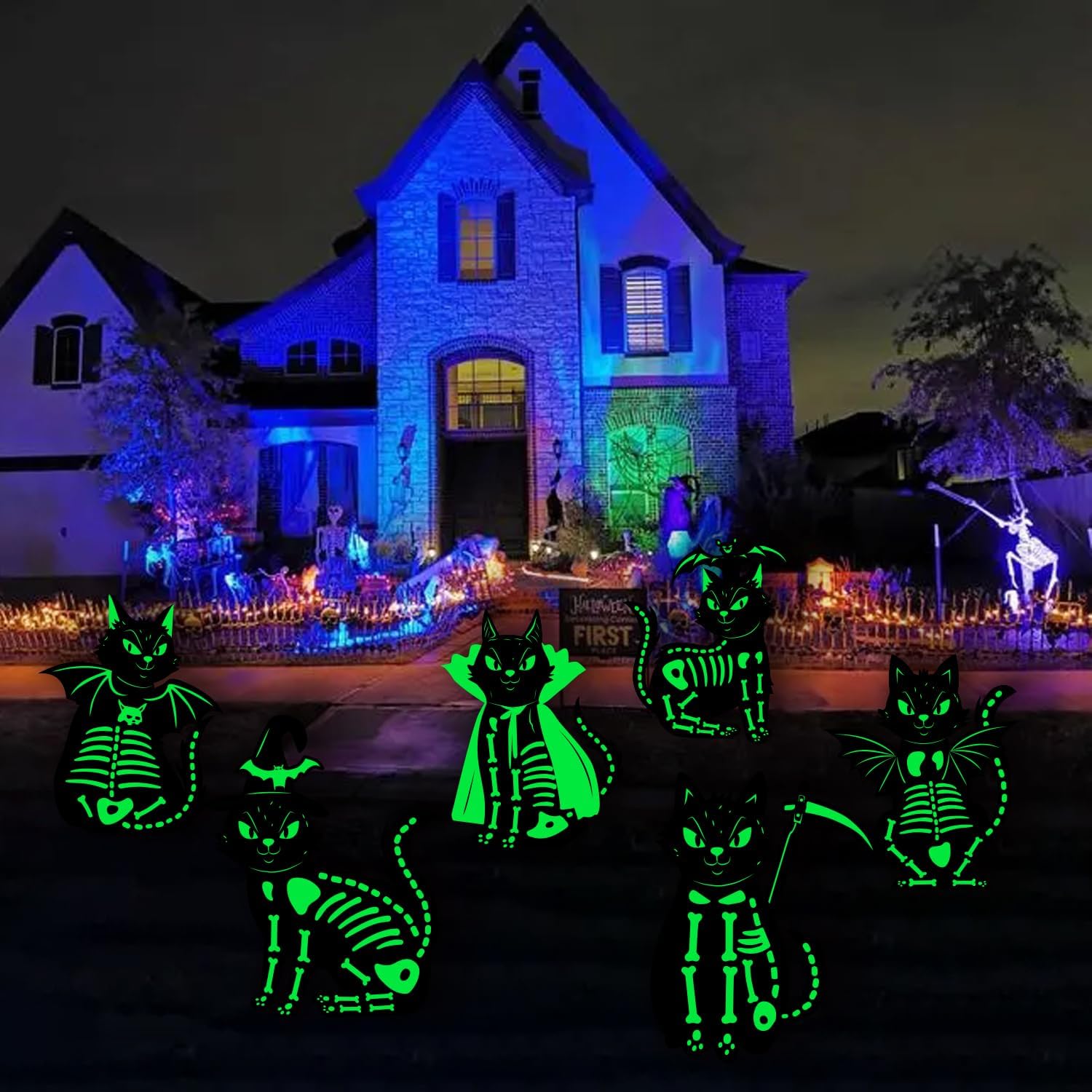 Amazon.com : Halloween Yard Signs Glow in the Dark,6Pack Glow in the ...