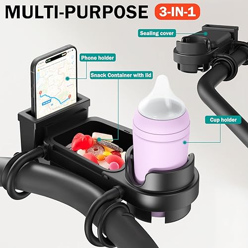 Miniatura 3 de Bandeja universal para refrigerios para cochecito  3 en 1 soporte para teléfono con agarre flexible de silicona para brazos para bebé, accesorios de