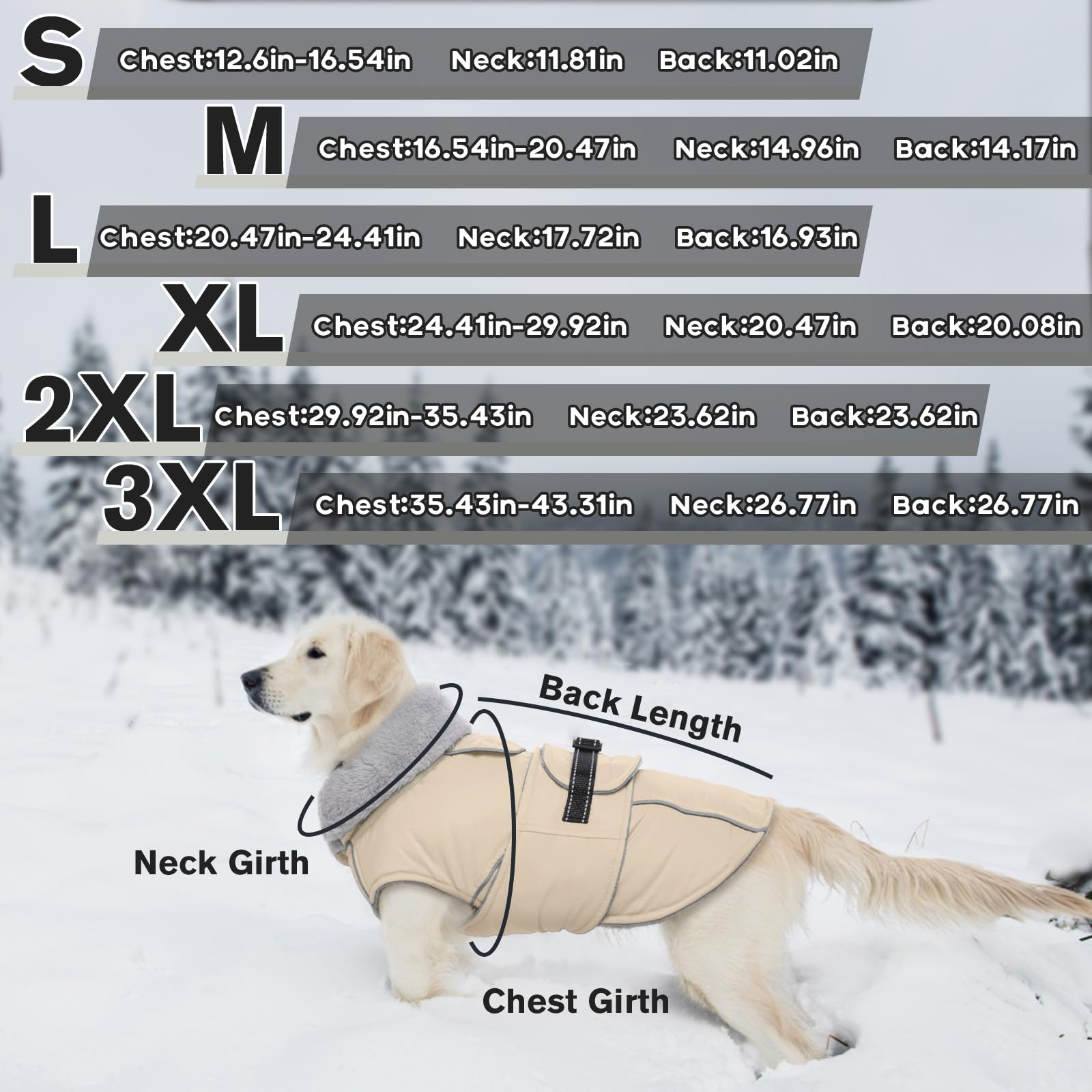 Lelepet Warm Coats and Jackets for Dogs Waterproof Winter Dog Coat for Cold Weather Reflective Dog Puffer Jacket - Image 4