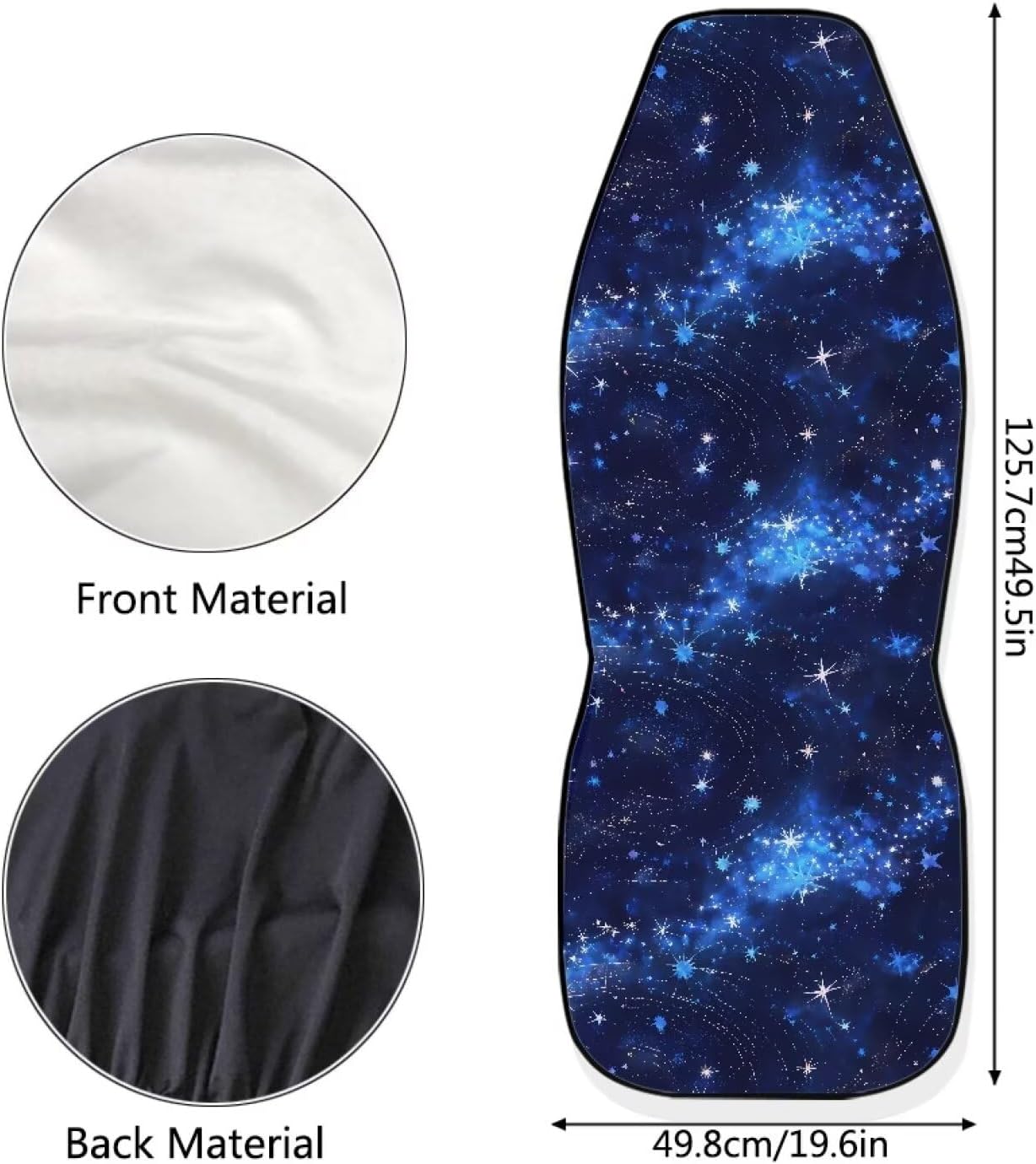 2 Pack Blue Star Car Seat Covers Front Seat, Star Cluster Tie Dye Auto Interior Covers, Universe Tie Dyeing All Weather Car Seat Protector Comfort & Protection image 4