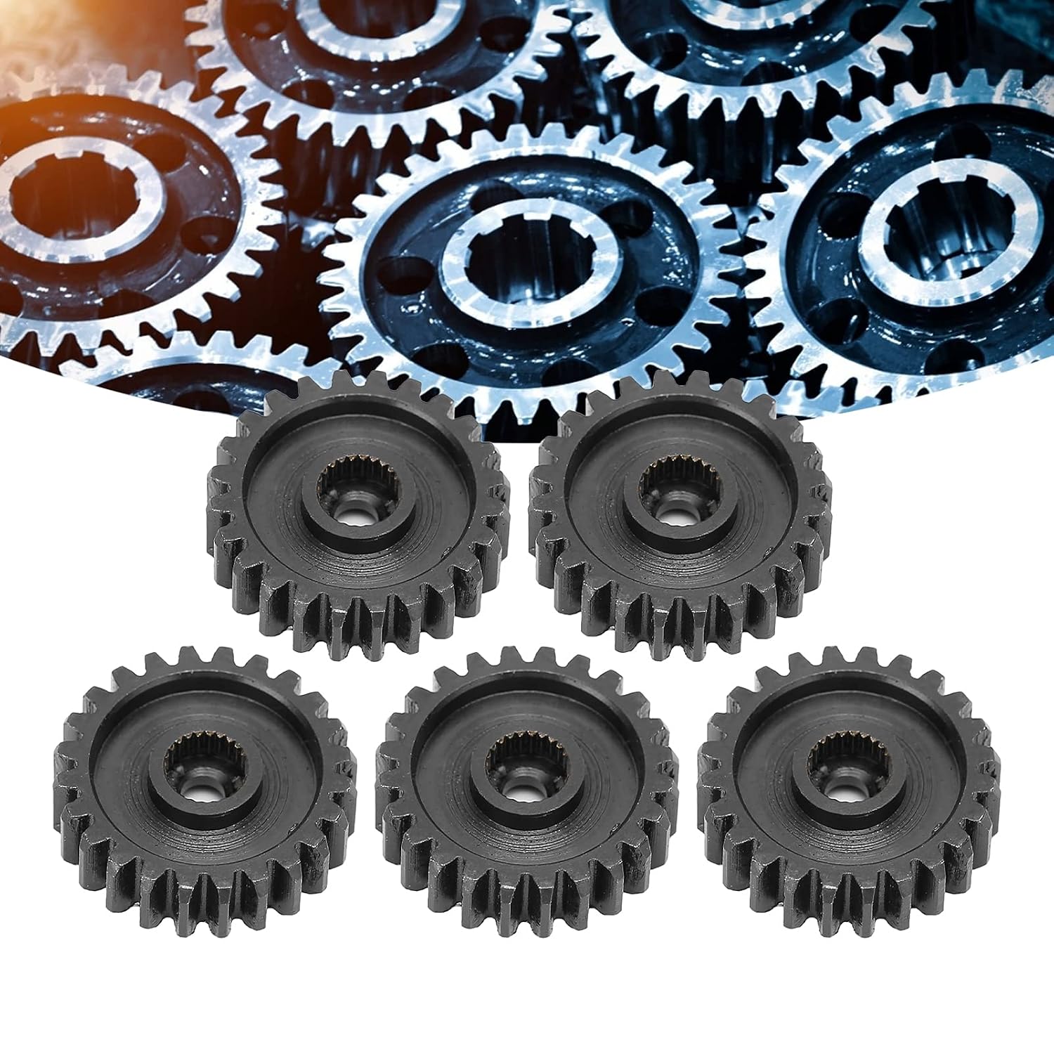 Servo Spur Gear Steel 24 Tooth High Strength Durable Industrial Spur Gear for Robotics and Machinery 0.8 Mod Gear 5 Pieces (24 Teeth)