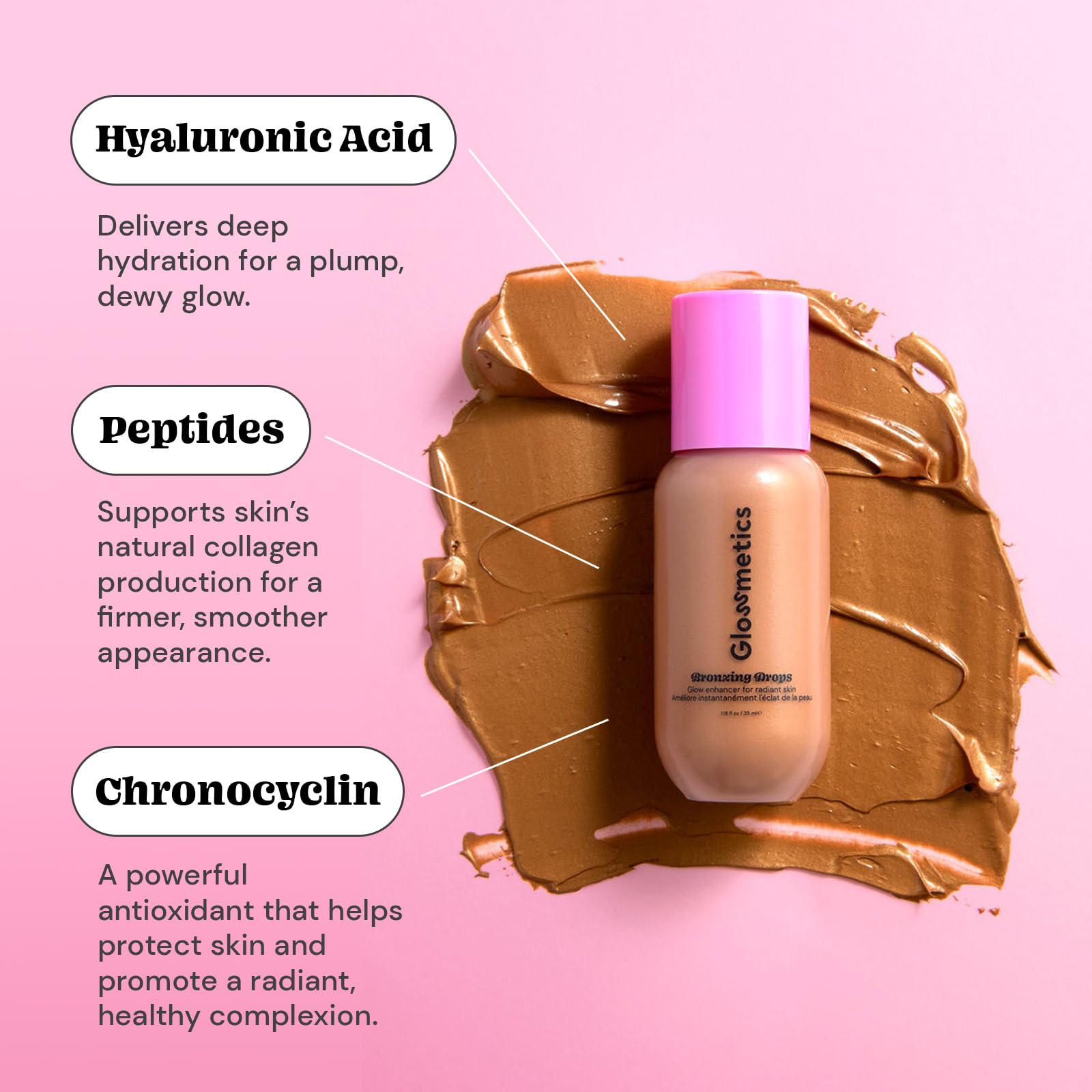 Glossmetics Sun-Kissed Glow Duo. Brightening and Moisturizing Bronzing Drops and Liquid Blush for Cheeks Makeup and Skincare for a Radiant Sun-Kissed Look! Liquid Bronzer and Dewy Blush, Pack of 2 - Image 3