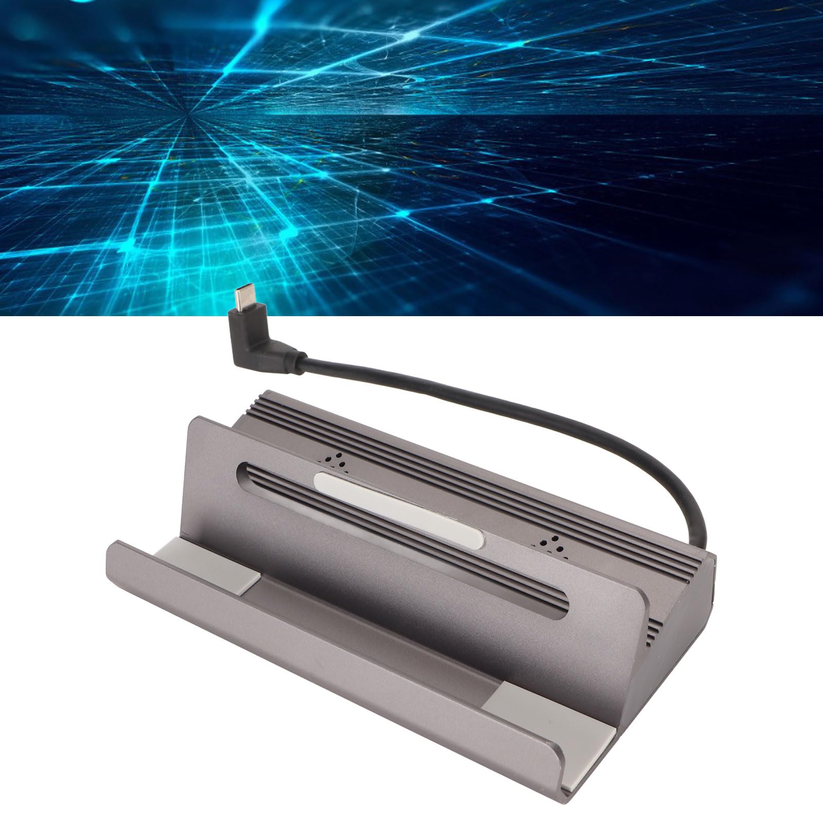 KUIDAMOS Docking Station USB C per Hub 6 in 1 Steam Deck con Uscita 4K e Gigabit Ethernet per Configurazione di Gioco Domestica Grigio Alluminio