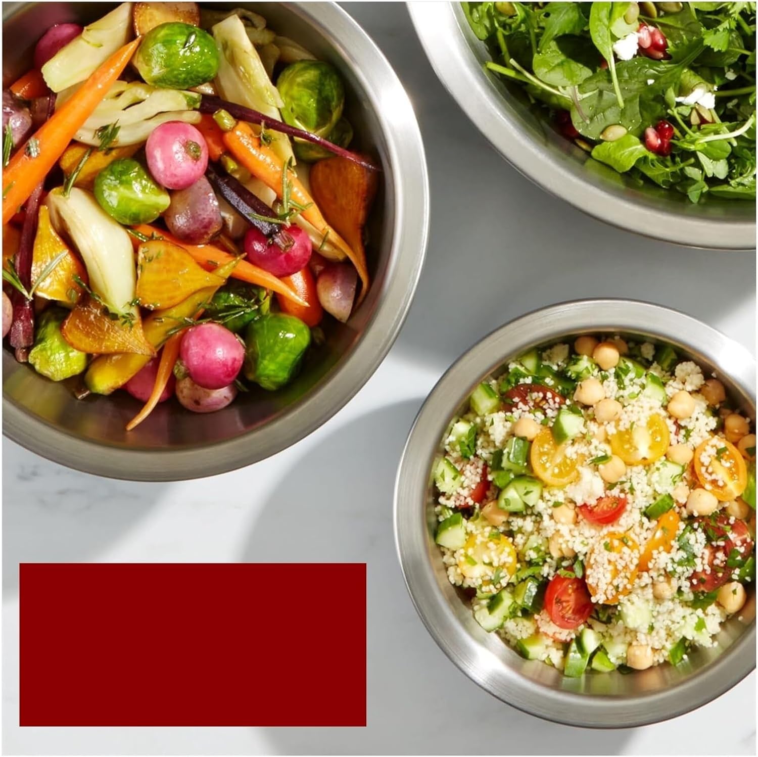 Fit for 3-Piece Stainless Steel Mixing Bowl Set -Easy to Clean Kitchen Bowls